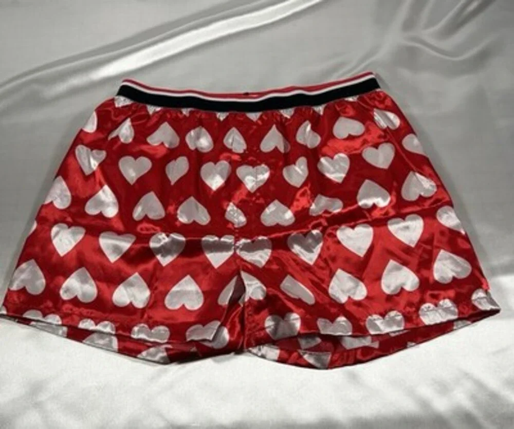 SATIN SHINY GLANZ Valentines Day Satin Boxers Men’s Large LOT OF 2 NWOT